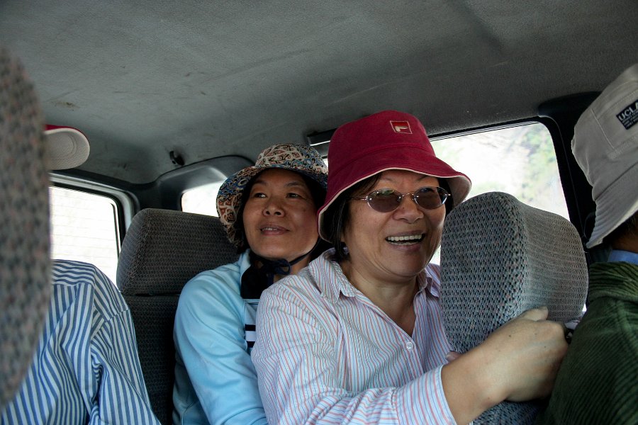 my aunt split her legs for my mom to sit in a tiny suzuki.